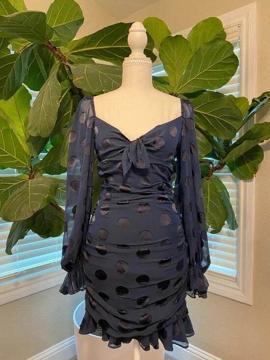 For Love & Lemons Lula Dress β Size XS β Navy Blue β Mini β Cocktail Dress - Picture 1 of 13